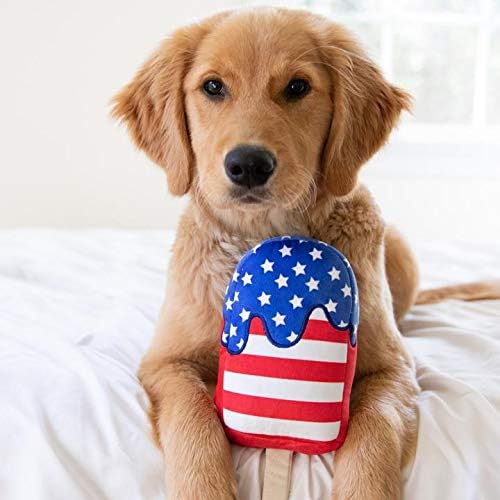 H&K לכלבים פלאש כוח | כוכב פופ | 4 ביולי צעצוע כלבים מצחיק | צעצוע של כלבים עם חריק | מתנת כלבים | כיף, עמיד